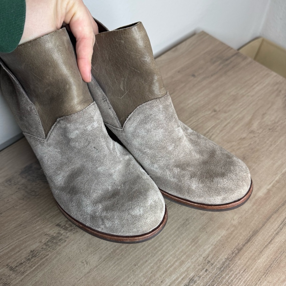 Kork-Ease Castaneda Booties Leather Suede Brown Heeled - Picture 4 of 9